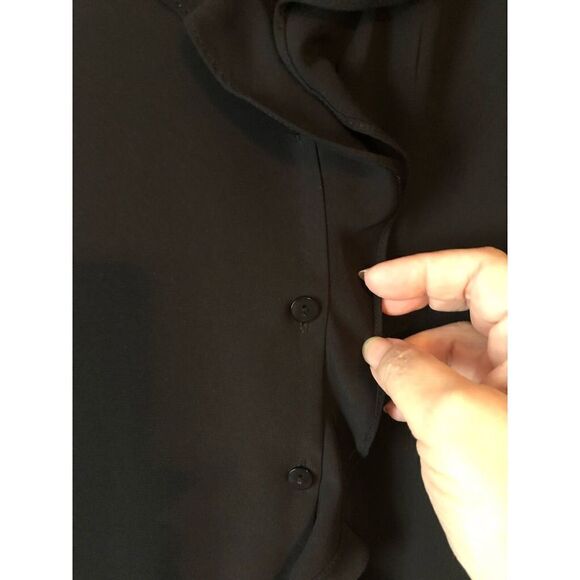Laura Scott Black Ruffled Blouse 14 - Picture 5 of 10